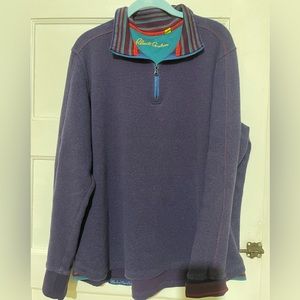 Robert Graham quarter zip sweater. A nice mixture of blue purple and gray. Sz XL
